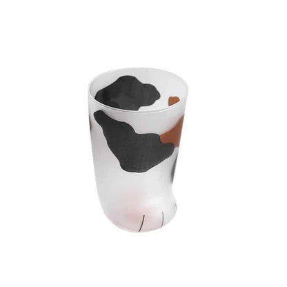 Charming cat paw shaped glass mug with a generous 301-400 ml capacity, perfect for enjoying your favourite hot beverage