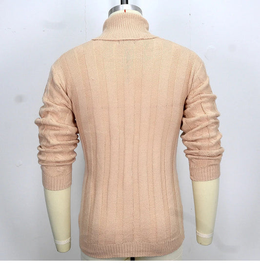 A classic khaki pullover with a tailored slim-fit design, perfect for sophisticated British style.