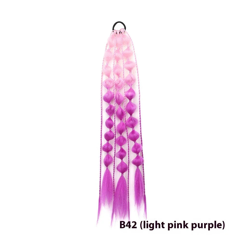 Elegant bubble braid wig in various vibrant lantern-inspired colours