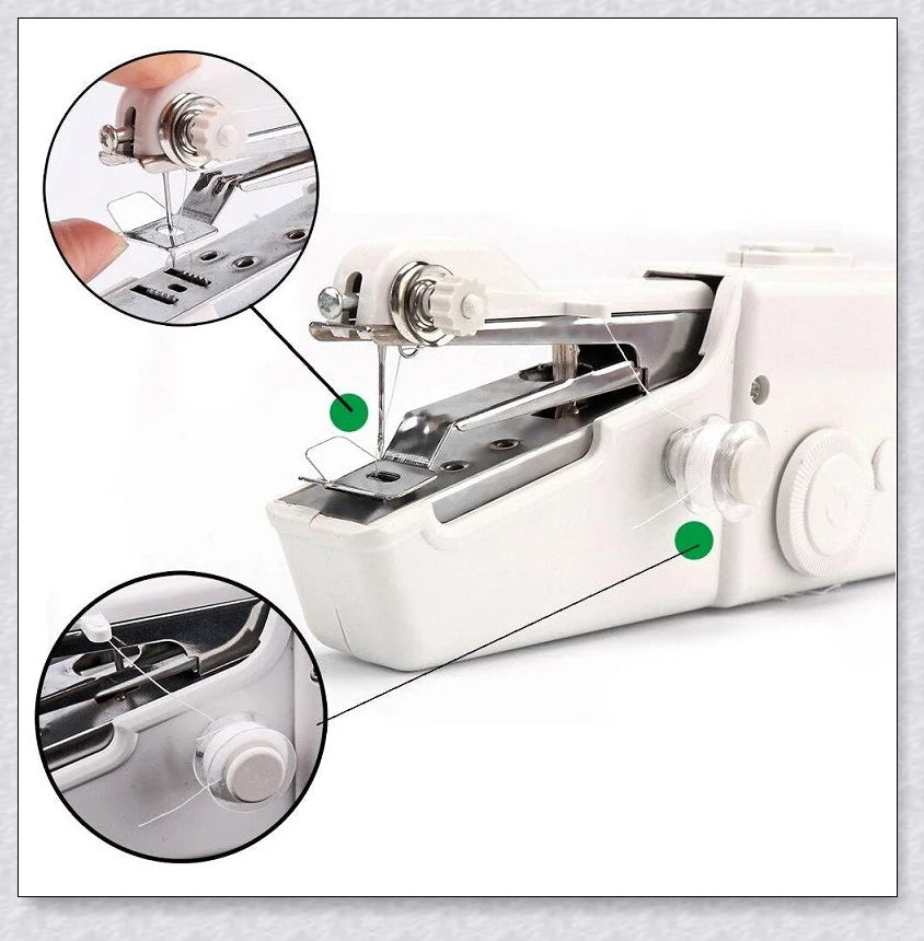 Compact, lightweight, and portable handheld sewing machine with various colour options