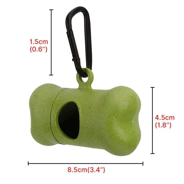 Assorted colourful dog poop bag holders in blue, green, pink, and purple shades