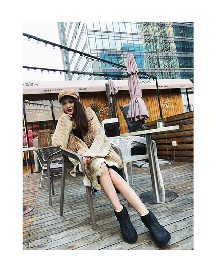 Premium rhinestone-embellished ankle boots for women, featuring a shimmering upper and durable rubber sole for winter wear