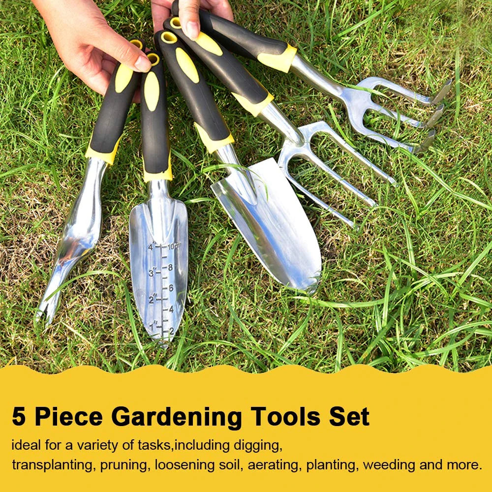 Premium British-made garden tool set with stainless steel construction, ergonomic handles, and child-safe features for comfortable, precise gardening
