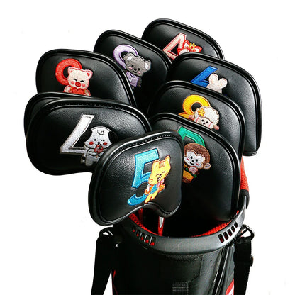 Premium printed golf iron covers in a variety of vibrant colours, designed to protect clubs and showcase personal style