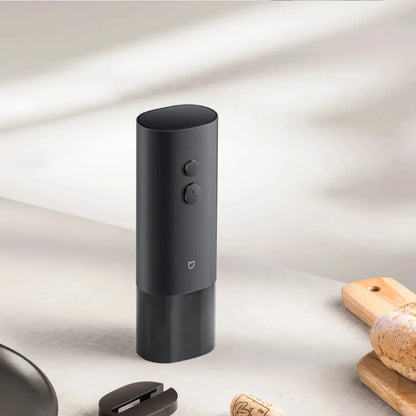 Automatic Electric Wine Bottle Opener with Concealed Foil Cutter in Sleek Black Finish