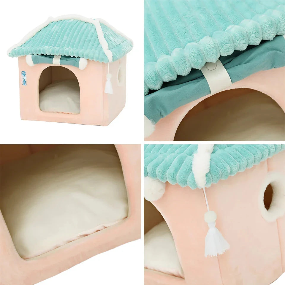 A cosy and stylish pet house designed to keep your furry friend warm and comfortable during the winter months.