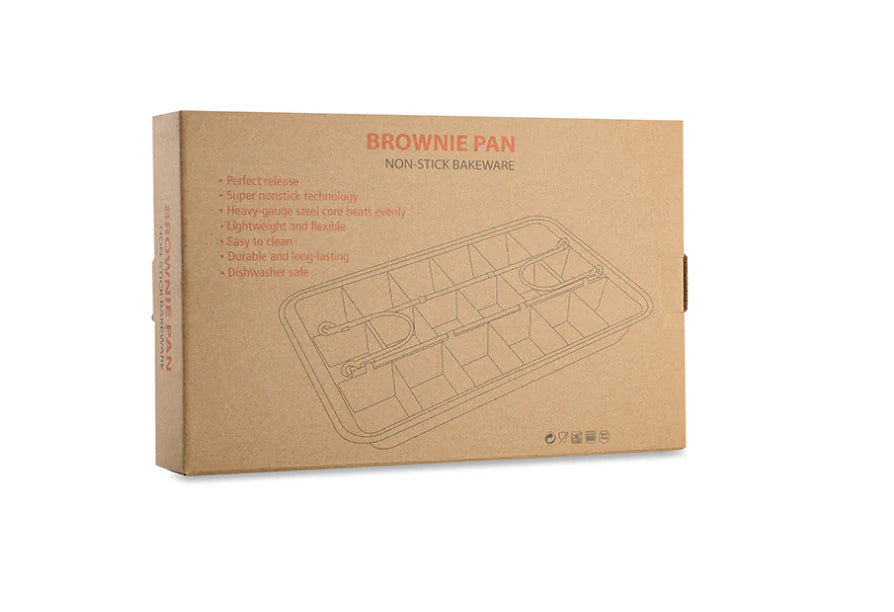 Premium square brownie pan made of durable stainless steel for even baking and easy cleaning