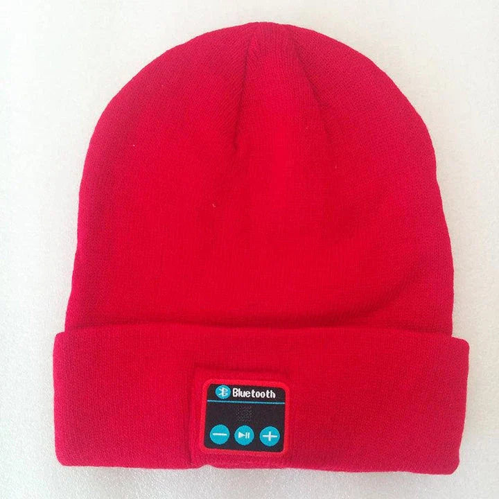 Stylish wireless Bluetooth beanie with built-in headphones, perfect for staying connected and warm during outdoor activities or indoor relaxation.