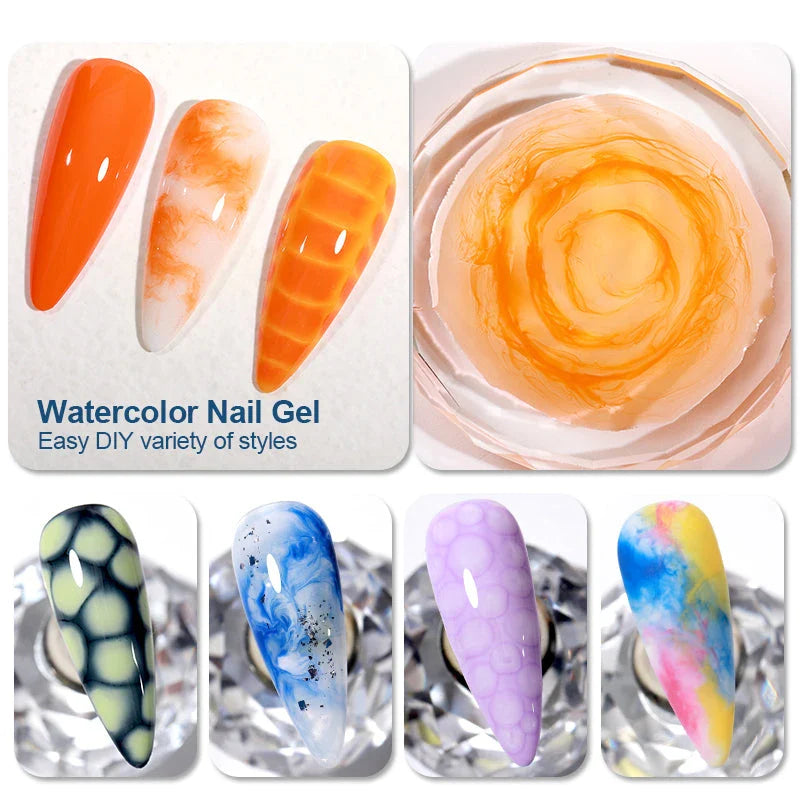 Clear Blooming Gel Polish with mesmerizing marble effects for long-lasting, professional-looking nails