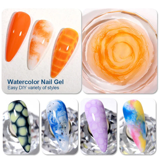 Clear Blooming Gel Polish with mesmerizing marble effects for long-lasting, professional-looking nails