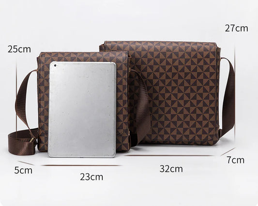 Premium quality PU leather business commuter bag with multiple compartments and adjustable shoulder strap for organised and comfortable transportation of essentials