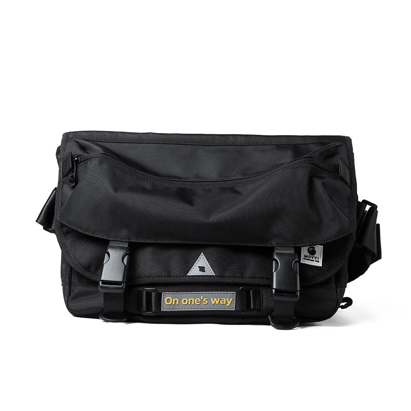 Premium casual messenger bag made with Oxford spinning material, featuring a structured yet soft exterior, ample storage space, and a water-resistant design for the modern British gentleman.