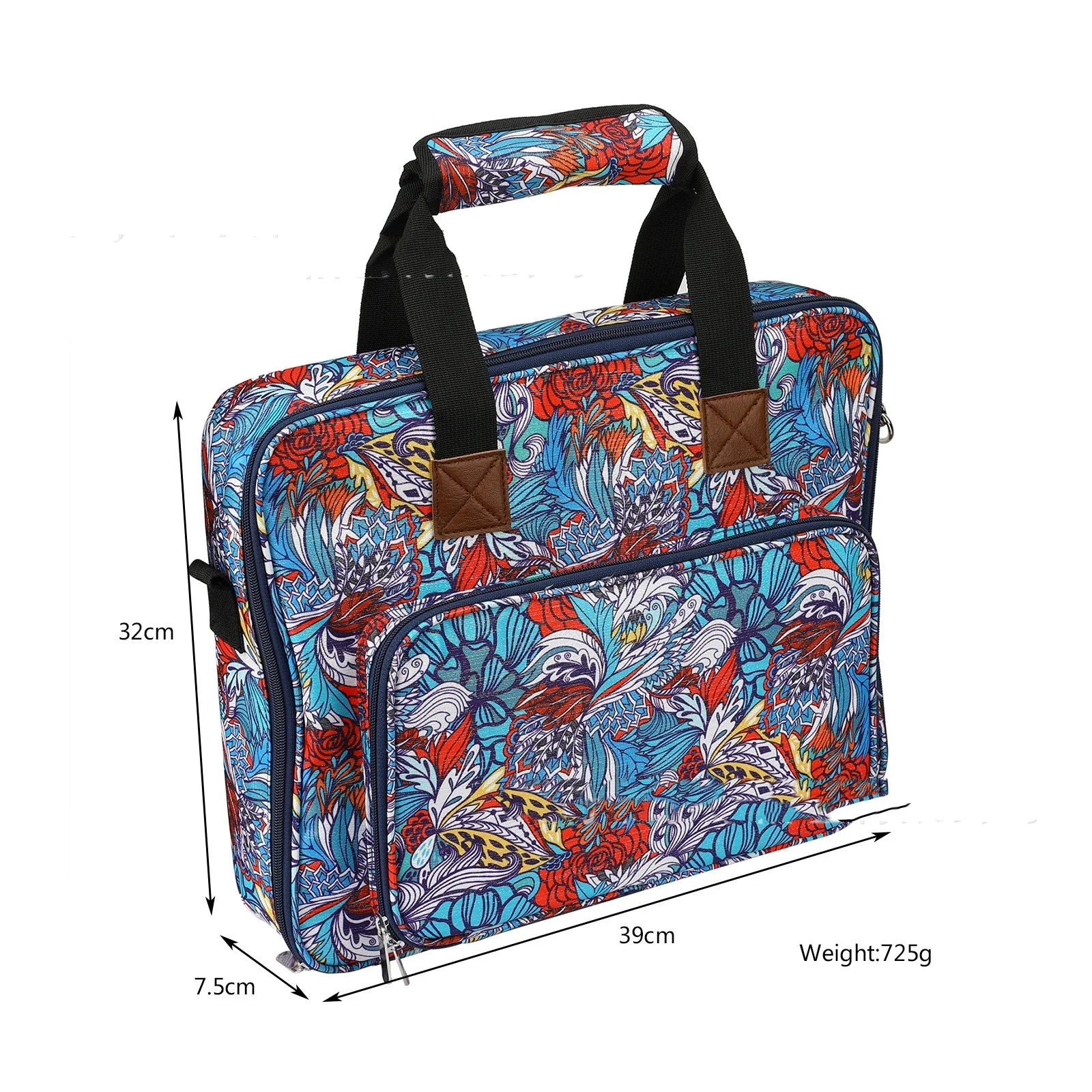 Ethnic Crochet Accessories Storage Bag in Cube Shape, Crafted from Durable 600D Oxford Cloth