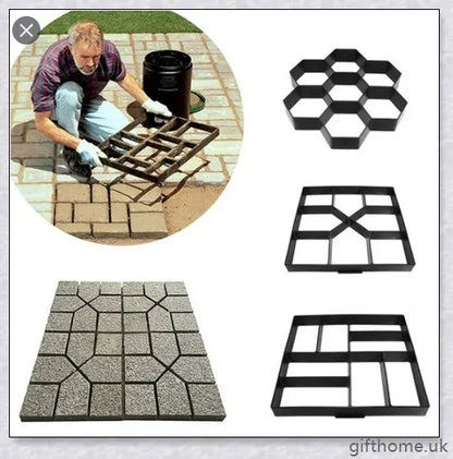 Durable, reusable DIY paving mould for creating custom garden paths, patios, and walkways in a variety of patterns