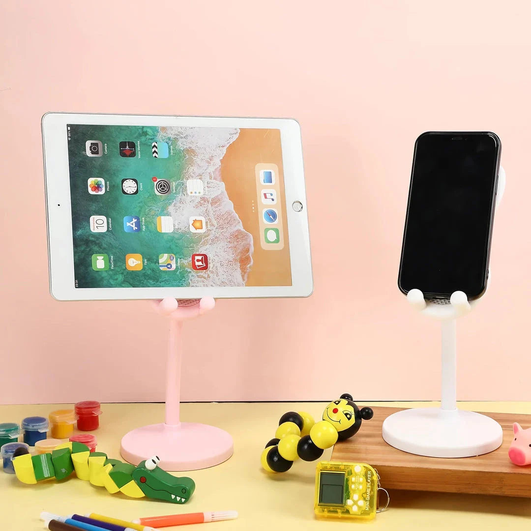 Delightful Bunny Desktop Mobile Phone Stand with Adjustable Telescopic Design for Secure Device Viewing