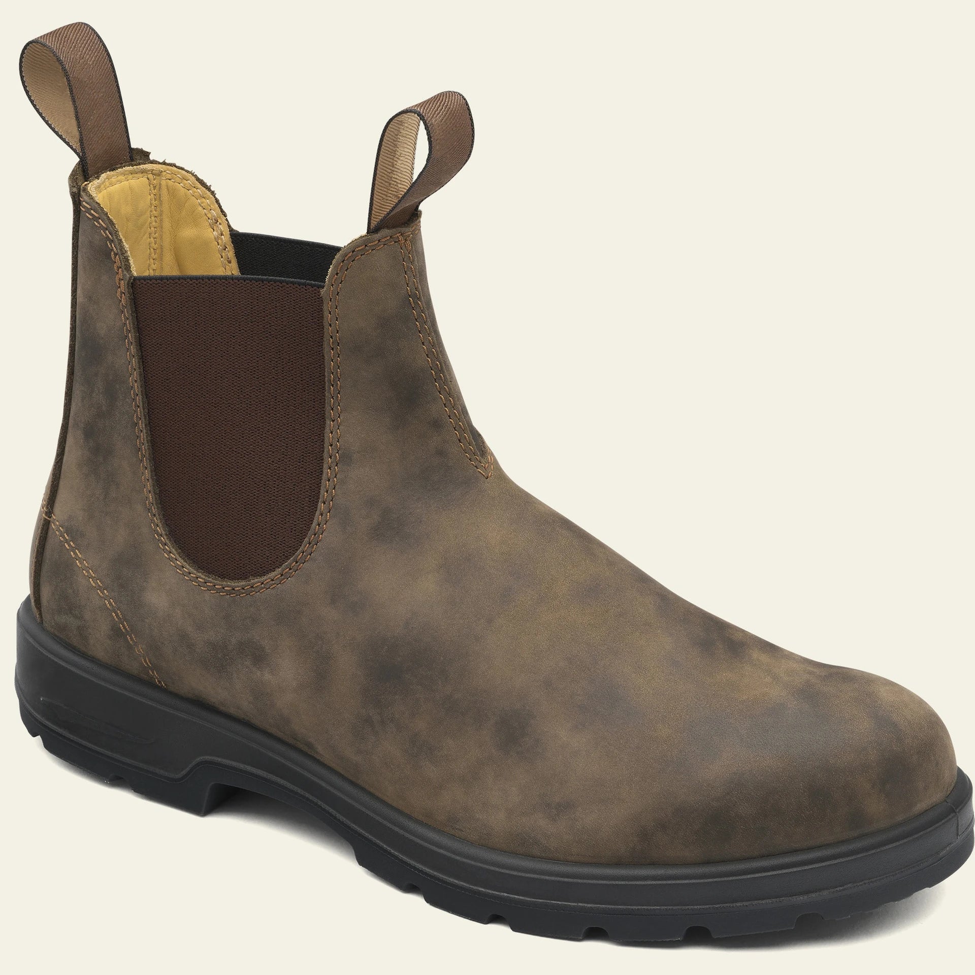 Pair of stylish Chelsea boots in black, made with high-quality materials and featuring a classic British design.