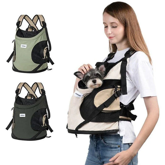Lightweight, breathable pet sling backpack made of premium nylon and mesh, designed for small dogs and cats