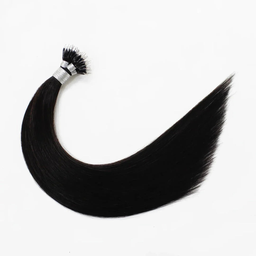 Premium Keratin U-Tip Hair Extensions in Cold Blonde, providing natural-looking length and volume