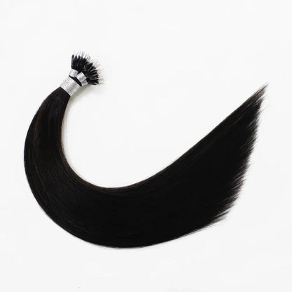 Premium Keratin U-Tip Hair Extensions in Cold Blonde, providing natural-looking length and volume