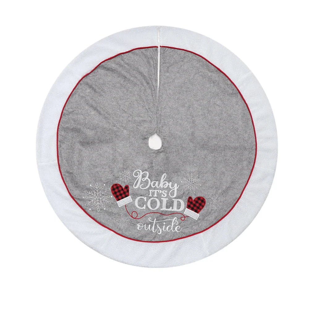 Festive 48-inch Gloves Pattern Tree Skirt - Premium Christmas Tree Decor with Playful Design