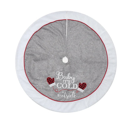 Festive 48-inch Gloves Pattern Tree Skirt - Premium Christmas Tree Decor with Playful Design