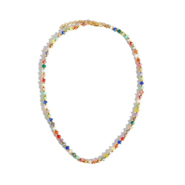 Exquisite British multi-gem turquoise necklace with sterling silver setting and round bead chain