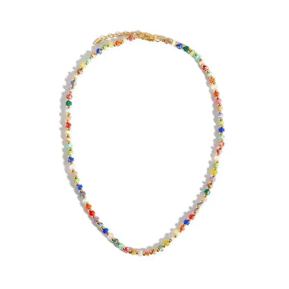 Exquisite British multi-gem turquoise necklace with sterling silver setting and round bead chain
