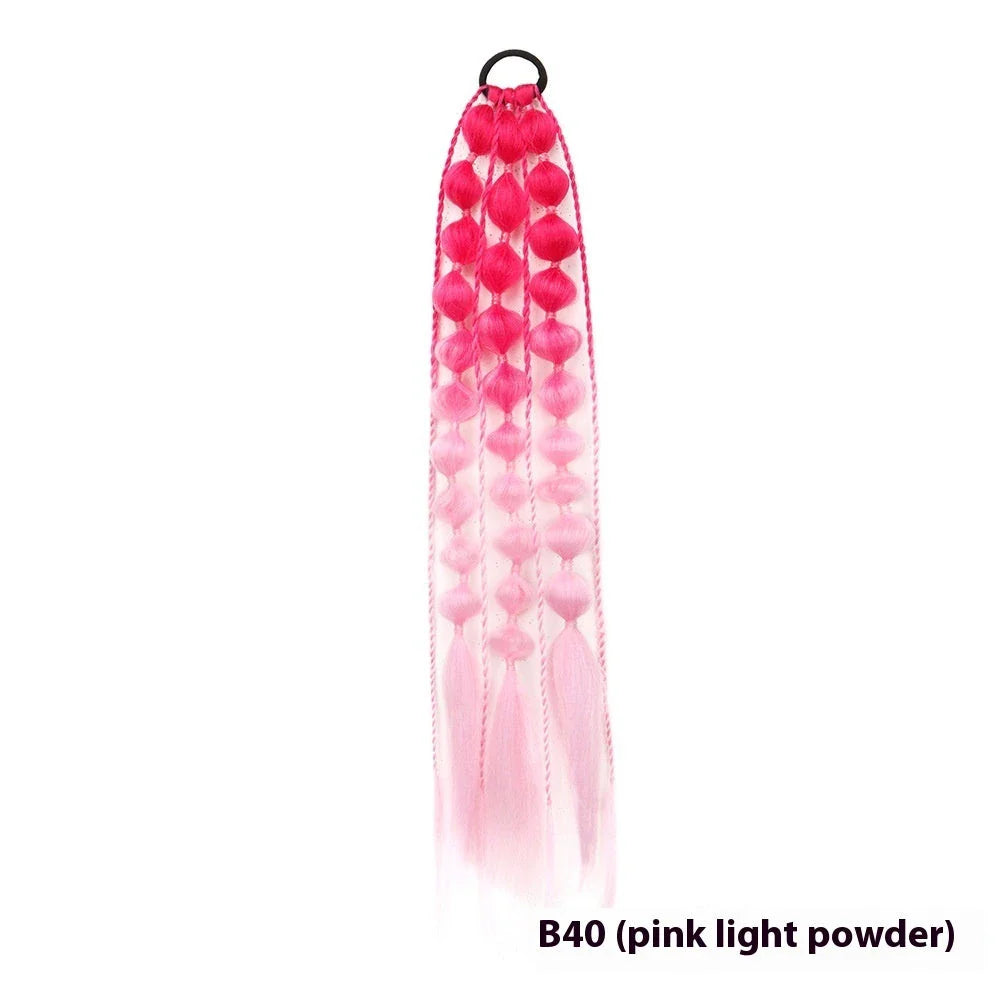 Elegant bubble braid wig in various vibrant lantern-inspired colours
