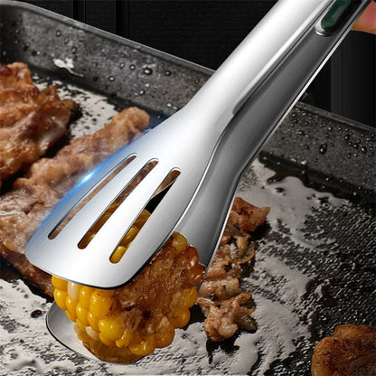 Premium non-slip stainless steel food tongs with ergonomic design for safe and efficient cooking and serving in the kitchen
