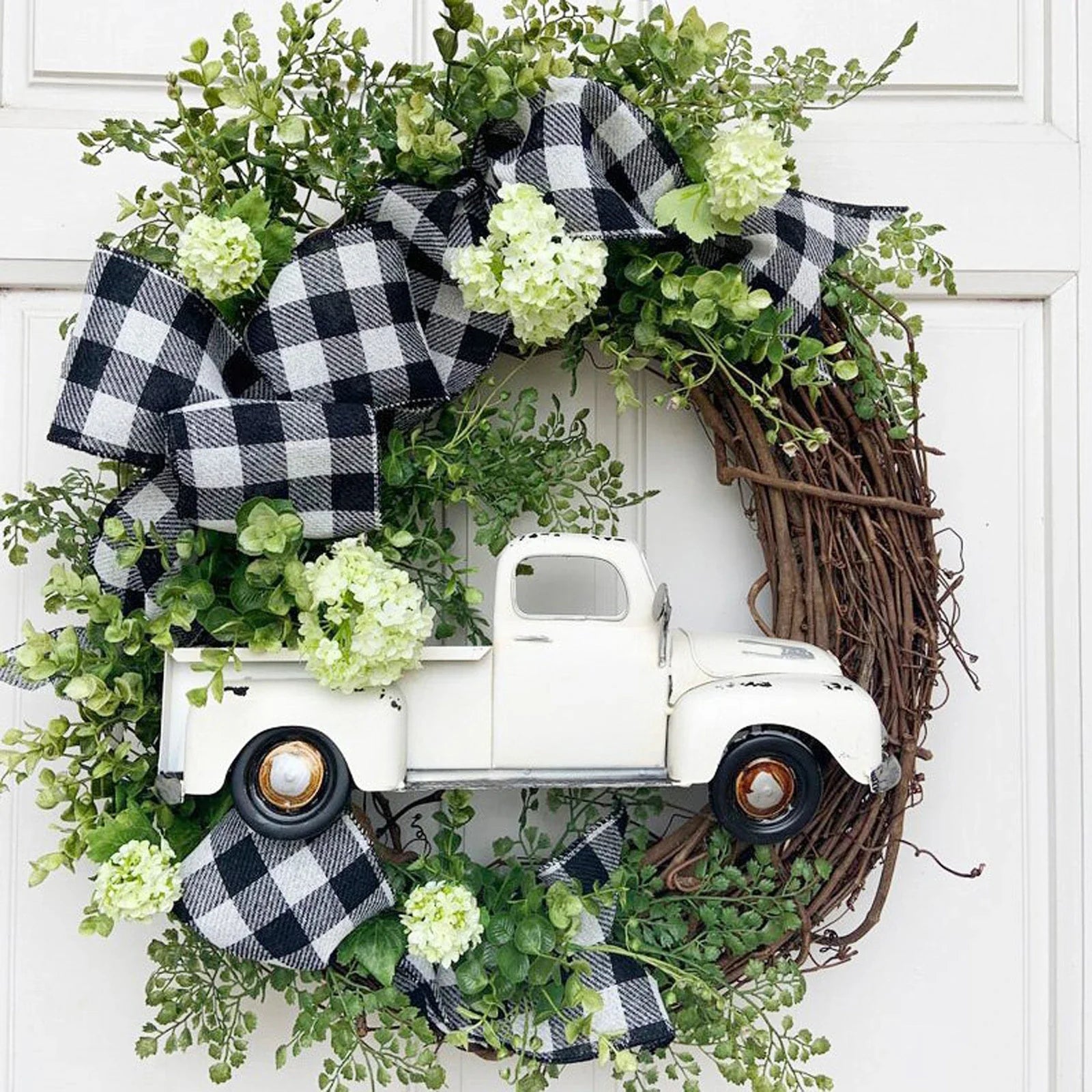 Vibrant orange Christmas wreath with a 35cm diameter, designed to add festive charm to your front door