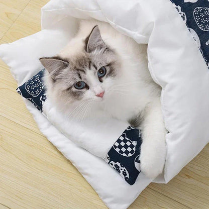 Printed Cat Cave Bed in various sizes and colours, providing cosy and secure retreat for cats