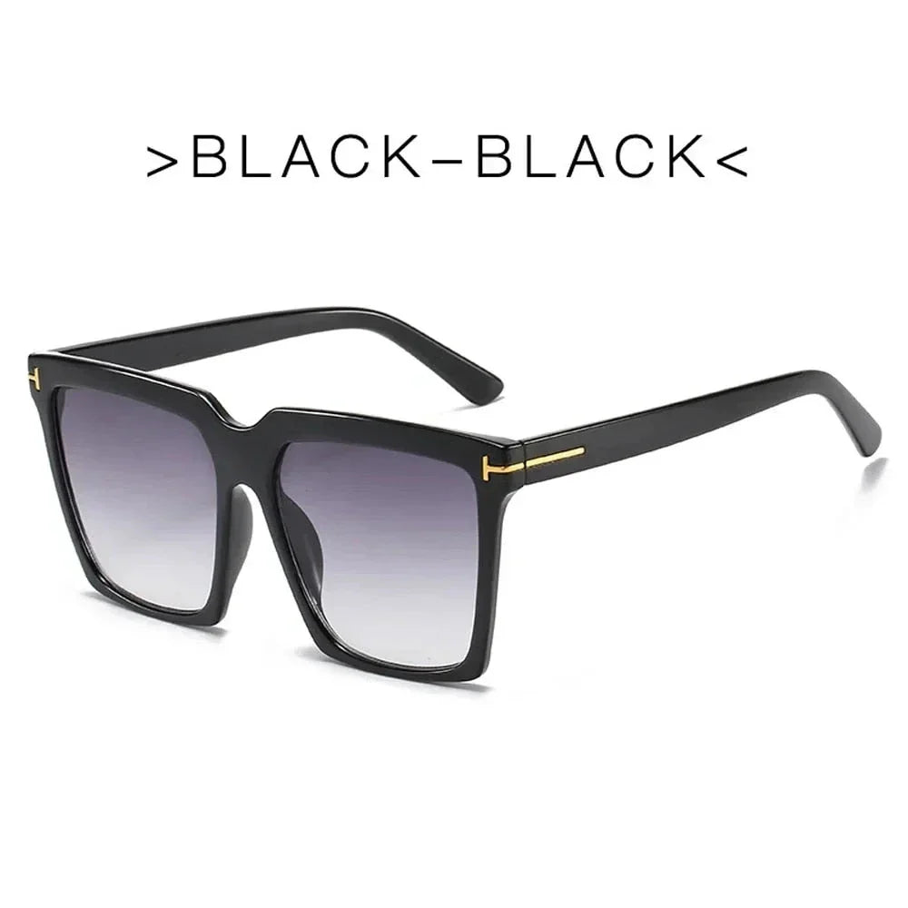 Stylish oversized square sunglasses for women with UV400 protection and gradient lenses
