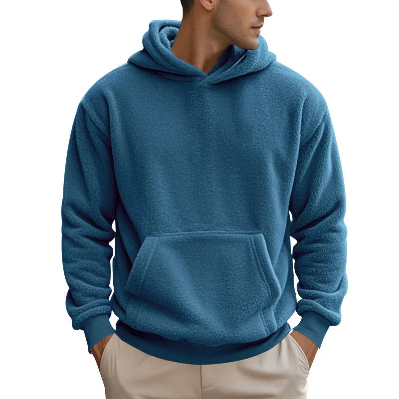 Premium double-faced velvet jumper in a range of sophisticated colours, featuring a relaxed fit and dimensional patch pockets for modern style.