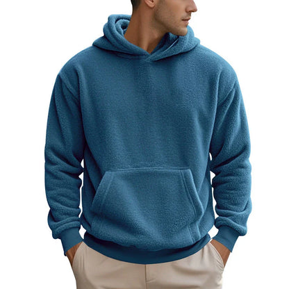 Premium double-faced velvet jumper in a range of sophisticated colours, featuring a relaxed fit and dimensional patch pockets for modern style.