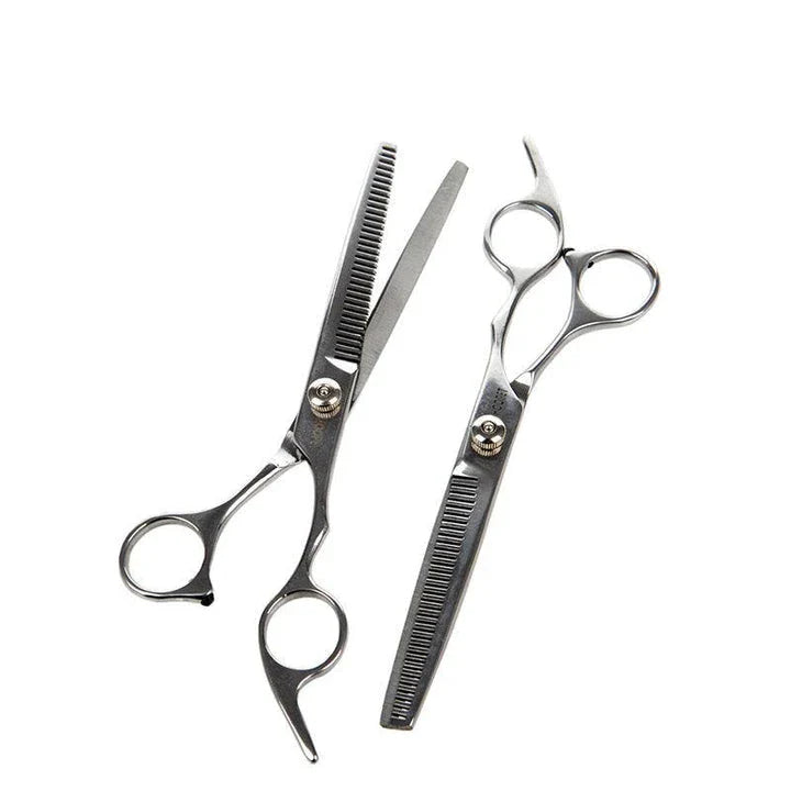 Premium stainless steel hair scissors with ergonomic handles for professional-grade grooming and hairstyling