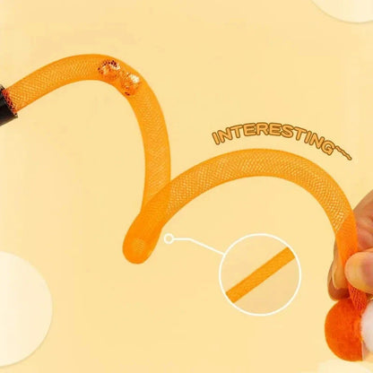 Interactive cat toy with butterfly teaser, bell, and wool ball for entertaining and engaging your feline companion