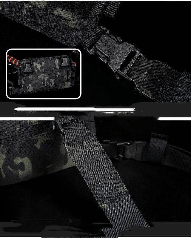 Premium Camouflage Tactical Vest with double shoulder straps, spacious capacity, and versatile camouflage patterns for outdoor adventures