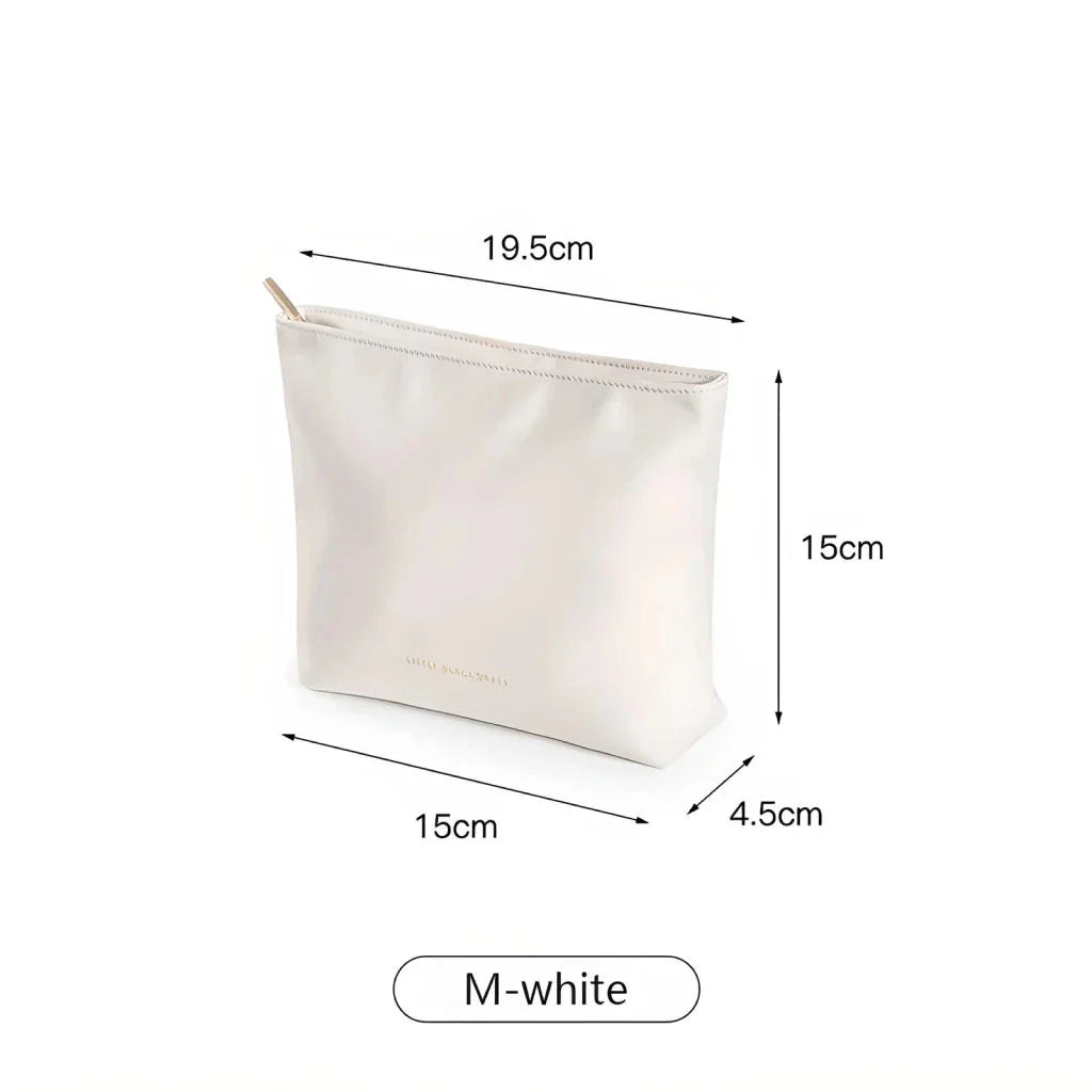 A versatile PU leather organiser bag in white and brown colours, designed to keep your daily essentials organised and your travels stylish.