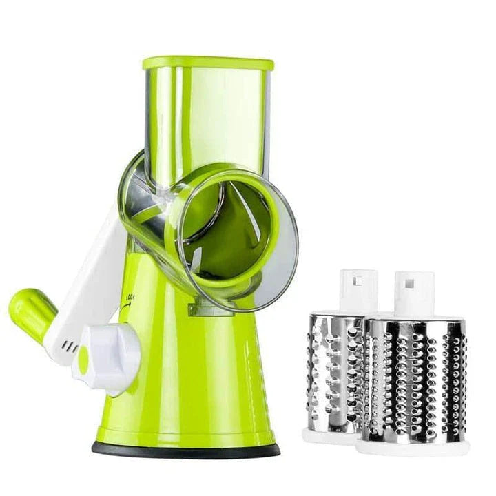 A premium manual vegetable cutter with stainless steel blades and a contemporary blue design, perfect for efficient meal preparation in any UK kitchen.