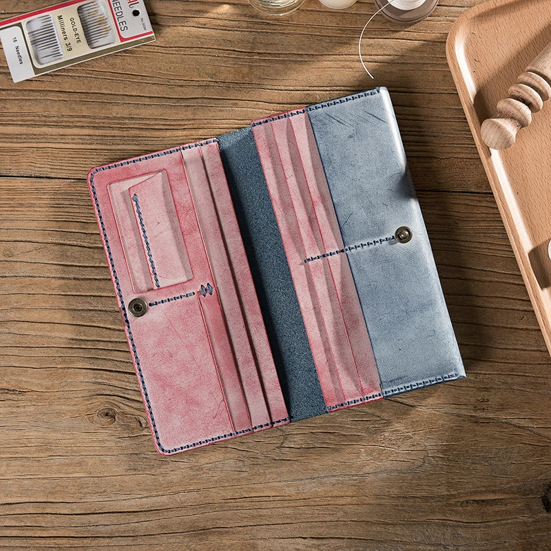 Premium handcrafted leather wallet with mist wax finish, featuring a vintage-inspired design and ample storage for cards and cash