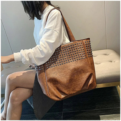 Premium British leather tote bag in black, featuring a large capacity design and stylish, versatile appeal.