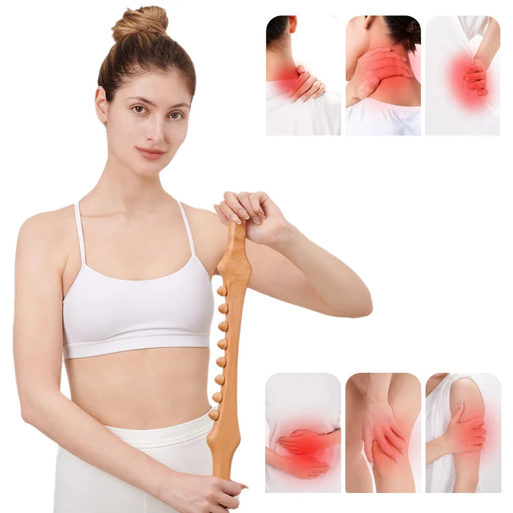 Premium Natural Wood Guasha Scraping Stick for Deep Tissue Massage and Relaxation