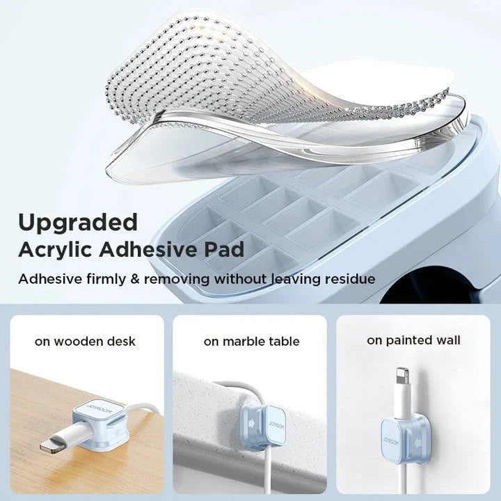 6-pack magnetic cable clips organiser with adjustable cord holder for desk, car, and home use