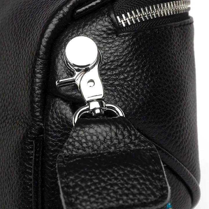 Premium genuine leather tote bag with adjustable strap and interior compartments for fashion-forward women