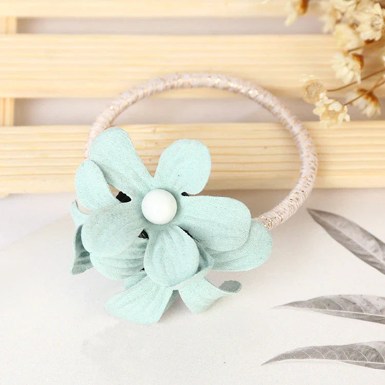 Stylish floral elastic hair rope with a secure hold and comfortable design, perfect for everyday wear