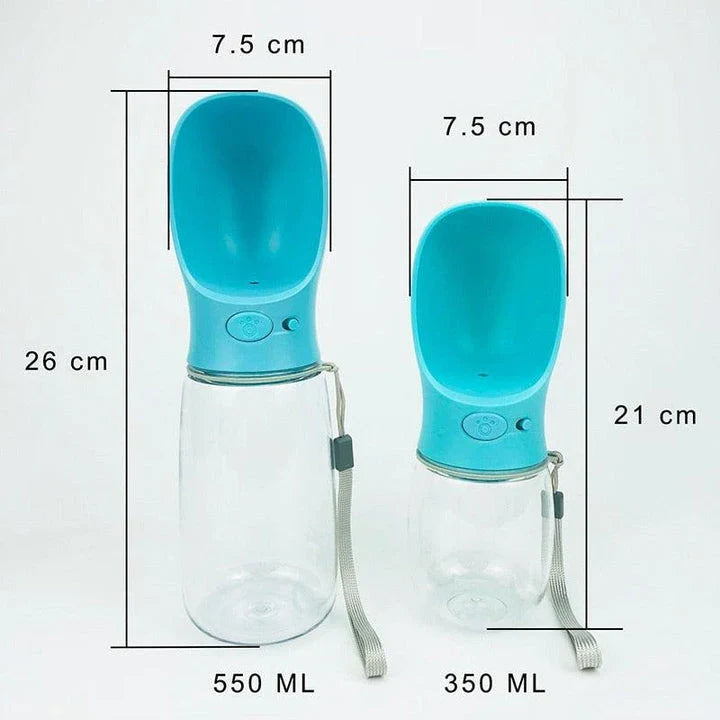 Premium outdoor dog feeding and water bottles in various sizes, featuring robust ABS construction and spill-proof design for hassle-free hydration and nourishment on the go.
