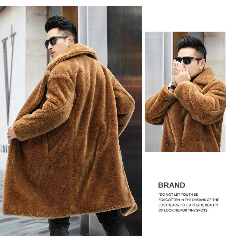 Premium British cashmere fur coat with tailored silhouette and stylish fur trim for exceptional winter warmth and elegance