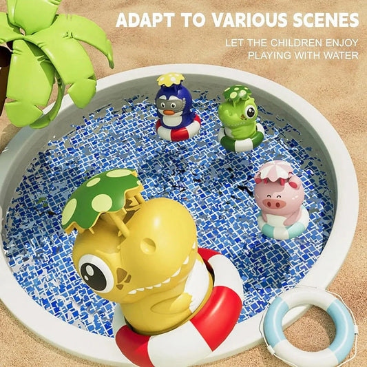Adorable animal-shaped rotating water sprinkler toy with 360-degree water spray and customisable design