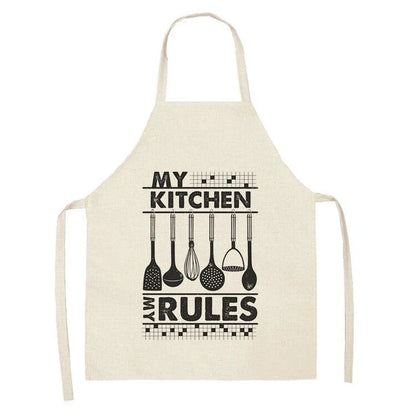 Premium Cotton and Linen Apron in Blue, Green, Grey, and White colors for the modern British kitchen