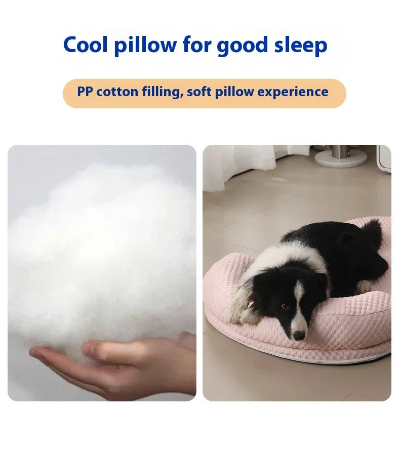 A breathable, ice-filled pet cooling mat in a variety of stylish colours for use in kennels, beds, or anywhere your pet lounges.